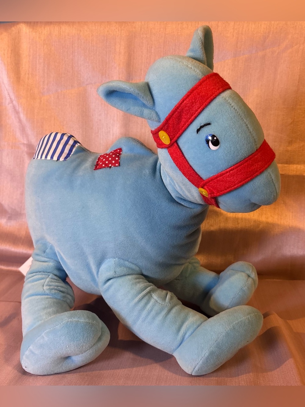 Vintage Dakin Applause Raggedy Ann Blue Camel with Wrinkled Knees Plush 16" RARE